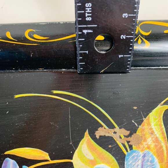 Rustic Floral Metal Serving Tray Decorative VTG Farmhouse Farmers Market Kitchen - Picture 9 of 14